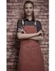 قماشية شمعية شمعية تعمل مع جوبوب الأدوات BBQ Coffee Chef Chef Kitchen Apron Cross-Back Straps Modable M-L216L