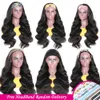 Ishow Human Hair Wigs With Headbands No Glue Sewing Easy to Install Body Straight Water Headband Wig Loose Deep None Lace Wig for Women All Ages 8-28inch Natural Color