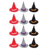 Mini Cappelli da Strega in Feltro Decorazione Bottiglia di Vino Fatta a Mano per Halloween Accessori per Capelli Fai da Te Artigianato Forniture per Feste di Halloween