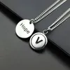 Pendant Necklaces Necklace Men Round Hope Nameplate Stainless Steel Hip Hop Letter Statement Jewelry For Neck Whole15371557