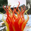 Murano Glass Reeds Hand Blown Lamps Tree Garden Sculptures Art Decoration Orange Sculpture for Outdoor House Decor