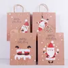 Härlig jul Kraft Paper Bag Creative Christmas Gift Packaging Bag EcoFriengly Shopping Påsar Portable Holiday Tote Paper Bags3315187