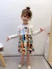 Mädchen Kleid 2020 Neuankömmlinge Herbst Mädels Langarm Kinder kausal hochwertige Cartoon Little Figure Rundkragen Kleid 3 Farben4793590