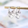 Hoop Huggie 925 Sterling Silver Earring for Women Ear smycken Små skiva runt Tassel Kvinnlig guldfärg Hoops Earing Korean1339C