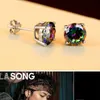 925 Silver Diamond Earrings Rainbow Crystal Stud arock Women Women Ear Rings Mashion Modelry Gift and Sandy New