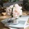 Şakayık Ortanca Nedime Güller Beyaz Buket Düğün Ipek Çiçek Gelin Odası Ev Masa Vazo Çiçekler