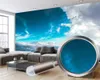 Murs de papier peint 3D beau ciel bleu et nuages blancs paysage romantique salon chambre cuisine décorative murale en soie Wallpape279M