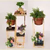 Bruiloft decoratie rekwisieten gouden wrougth ijzer geometrische weg toonaangevende podium setting metalen display bloem stand decoratie rekwisieten