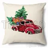 Juldekoration Julkuddefodral English Letter Automobile Truck Print Enkel soffa med örngott 45 * 45cm T500285