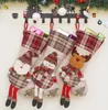 Santa Claus Bonhomme de neige Noël Bas de Noël Lattice Décoration de Noël Chaussettes de Noël Chaussettes de Noël Sac-cadeau de bonbons pour enfants DA946