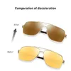 Occhiali da sole vintage Caponi Pochromic Polirized Eyewear for Men Square Night Vision Driving Sun Glasses Uv400 BSYS80023329628