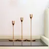 3Pcs/Lot European Candle Holder 4 Colors Candlelight Dinner Candlestick Metal Candle Stand Wedding Supplies Bar Party Home Decoration