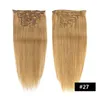 Spessa testa piena 70g 100g Set Clip dritta su estensioni dei capelli umani Economici Estensioni dei capelli peruviani Remy Clip Ins 20 colori disponibili