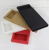 S L XL Size Kraft Paper Drawer Cardboard Box For Phone Case Cover Jewelry Packaging Box Red/White/Black/Kraft Paper Slid Style Box