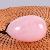 100% Natural Yoni Egg Set undrilled ou perfurados Crystal Rose Quartz Yoni Egg Bola Mineral Mulheres exercício de Kegel assoalho pélvico