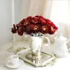 イミテーション装飾的な花の結婚式のバラの植え付け毛深い小さな露の蓮の家の装飾造花の花束の花輪の花輪