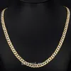 Davieslee Silber Farbe Gelbgold gefülltes Halskette für Herrenkette Hämmerte Runde Cuban Link 6mm7215802