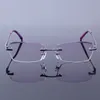 Sunglasses Women Reading Glasses Rimless Frame Purple Female Hyperopia High Clear Lens Frameless Ladies For Elderly Presbyopic Eye