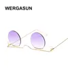 Солнцезащитные очки WERGASUN, классические круглые женские и мужские солнцезащитные очки в маленькой оправе, брендовые дизайнерские зеркальные солнцезащитные очки из сплава, винтажные Modis Oculos Uv40017602823