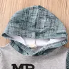 Clothing Sets Infant Baby Clothes Outfits 2021 Autumn Boys Girls Hooded Long Sleeve Letters Printing Top + Plaid Print Pants 2pcs1
