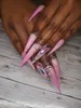 10 шт. Японский стиль сплав сплав 3D Nail Art Акриловая розовая украшение цветов хрустальные стразы для шарм -шармов.