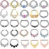 1pcs CZ Rostfritt stål Septum Clicker Gold Wings Nose Piercing Ring Hoop Helix Broilage Örhängen SEPTUM Piercing Smycken Kropp