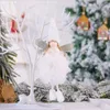 Natal decoração anjo boneca xams árvore pendurado pingente criatividade decorações crianças presentes macio mão menina artesanato elfos deroc lsk1339