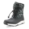 Stivali da neve impermeabili per ragazzi e ragazze per bambini scarpe invernali foderate in pile medio-rivestite nera blu scuro grigio per escursioni a piedi all'aperto