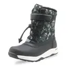 Boys And Girls Waterproof Snow Boots Kids Mid-calf Fleece Lined Winter Shoes Black Navy Grey For Outdoor Walking Hiking