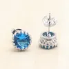 boucles d'oreilles en pierre bleu clair