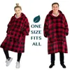 Flanel Hoodie Deken Warm Soft Robe Sweatshirt Pullover Fluwelen Dikke Deken One Size Fits All Men Dames Hoodies Jassen