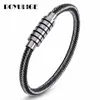 black stainless steel wire bracelet