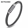 Nouvelle mode Bracelet de charme de bijoux hommes Glamour Titanium Wire Bracelets en acier inoxydable pour les femmes Design haut de gamme noir 4760933