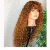 Parrucche bionde ricce 13x6 anteriori in pizzo per capelli umani con capelli per bambini Parrucche piene brasiliane in pizzo con botto per donne nere Attaccatura naturale dei capelli9059744