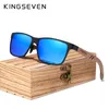 Kingseven 2020 Wood Men Solglasögon Polariserade trärolglasögon för kvinnliga spegellinshandgjorda mode UV400 -glasögon Tillbehör183o