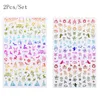 Christmas Series 3D Nail Sticker Colorful Gold Snow Deer Design Transfer Stickers Slider Decal DIY Nail Art Decoration