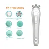 Personal Skin Care Mini Facial Cleansing Brush 3D Roller Face Massage CO2 Bubble Whiten Device With 6 Heads