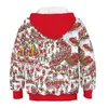 Kerst Baby Kinderkleding Nieuwste Kerstman Tops Digitaal bedrukte kinderhoodie Losse oversized kindersweaters voor herfst en winter