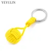 تصميم جديد Paracord Keychain Lanyard Fist Knot High Parachute Parachute الحبل الطوارئ أداة KEY RING1