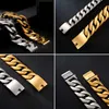 Link Chain 26mm 31mm Wide Biker 316L Stainless Steel Big Heavy Curb Link Bracelet Mens Boys Gold Silver Color Whole Jewelry217t8562606