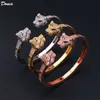 Donia Smycken Lyx Bangle Party European och American Fashion Dubbelhöjd Leopard Print Mini Inlagda Zirconia Armband Designer Present