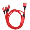 1,2m 3 i 1 nylonflätad multi-USB snabbladdningskabel Micro Usb Type-C för Xiaomi Samsung Android-telefonladdare