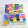 Bracciale elastico Loom Bracciale per bambini o capelli in gomma arcobaleno Bande Loom rendono il braccialetto tessuto Fai da te giocattoli Istruzione natalizi bambini GI1344750