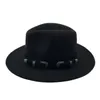 Cappello Panama invernale Donna Elegante Cappellino in feltro Cappello trilby vintage maschile Cappellino Fedora a tesa larga con cintura Chapeau Homme Feutre YY18016240u