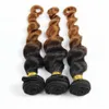 Ombre cor 1b 30 onda solta não processada bruta virgem brasileiro pacotes de cabelo com 4 * 4 fechamento para mulher