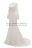 레이스 긴 소매 플레어 슬리브 간단한 신부 가운 바닥 길이 레이스 신부 웨딩 드레스 진짜 사진 공장 가격