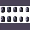 24 pièces détachables yeux de chat faux ongles violet or galaxie Gel vernis conçu Stiletto faux ongles presse moyenne sur manucure conseils9259830