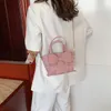 Diseñador- Bolso de tela escocesa con lazo a la moda Bolso de hombro para mujer Bolso bandolera de hombro con cadena tejida salvaje