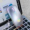 Recarregável Wireless Bluetooth Ratos 7 Cor LED Backlight Silent Mice USB Optical Gaming Mouse para computador Desktop Portátil Jogo