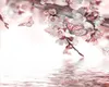 3d Home Wallpaper Romantic Floral 3d Wallpaper Beautiful Plum Blossoms and Butterflies on the Water 3d Wall Paper for Living Room